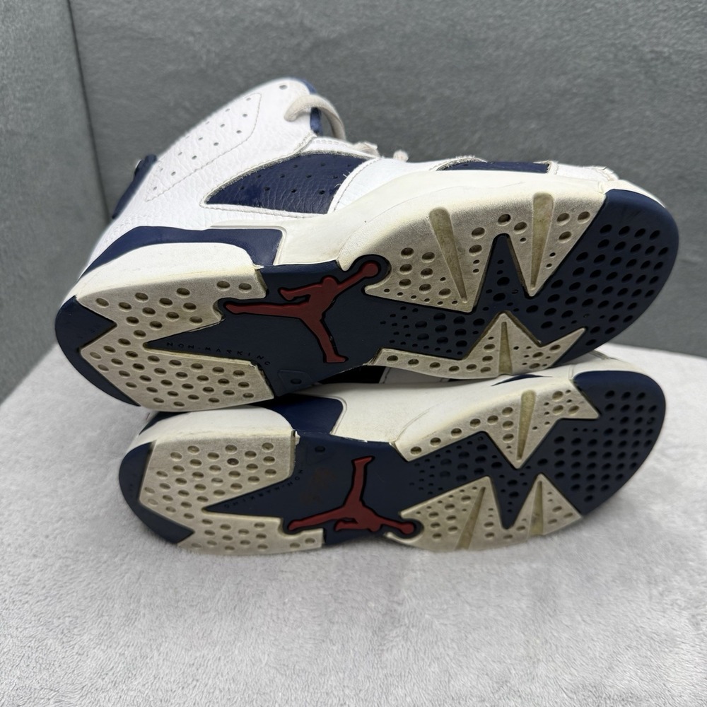 Air Jordan 6 Retro Olympic 2024 PS Kids 1Y White Navy Red DV3605-164 - Picture 6 of 8